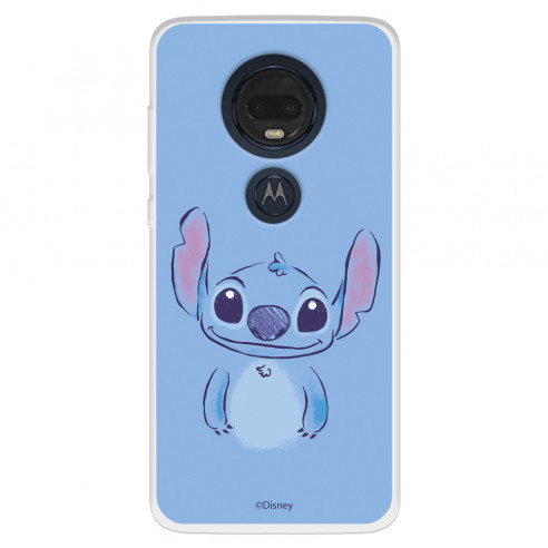 Funda para Motorola Moto G7 Plus Oficial de Disney Stitch Azul - Lilo & Stitch