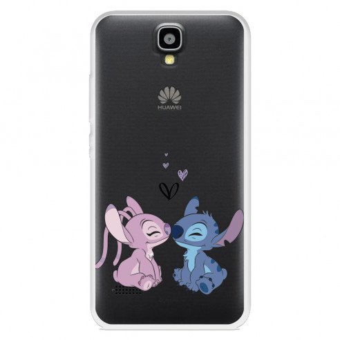 Funda para Huawei Y560 Oficial de Disney Angel & Stitch Beso - Lilo & Stitch