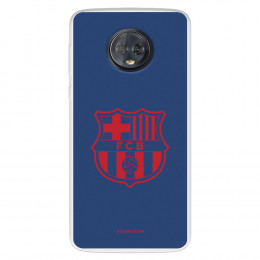 Funda para Motorola Moto G6 del FC Barcelona Escudo Rojo Fondo Azul  - Licencia Oficial FC Barcelona