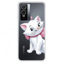 Funda para Vivo Y76 5G Oficial de Disney Marie Silueta - Los Aristogatos