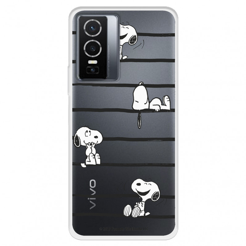 Funda para Vivo Y76 5G Oficial de Peanuts Snoopy rayas - Snoopy