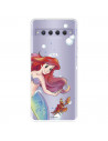 Funda para TCL 10 Plus Oficial de Disney Ariel y Sebastián Burbujas - La Sirenita