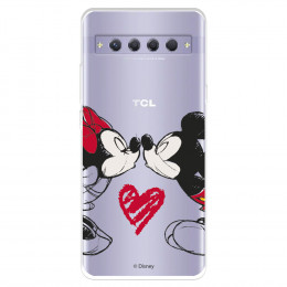 Funda para TCL 10 Plus Oficial de Disney Mickey y Minnie Beso - Clásicos Disney