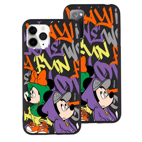 Official Disney UltraSoft Black Case - Mickey & Minnie Graffiti