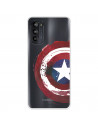 Funda para Motorola Moto G52 Oficial de Marvel Capitán América Escudo Transparente - Marvel