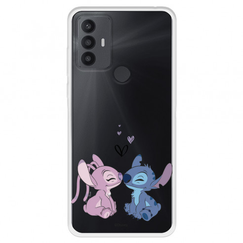 Funda para TCL 306 Oficial de Disney Angel & Stitch Beso - Lilo & Stitch