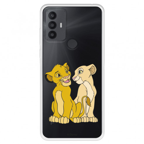 Funda para TCL 306 Oficial de Disney Simba y Nala Silueta - El Rey León