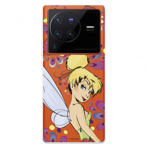 Funda para Vivo X80 Pro Oficial de Disney Campanilla Flores - Peter Pan