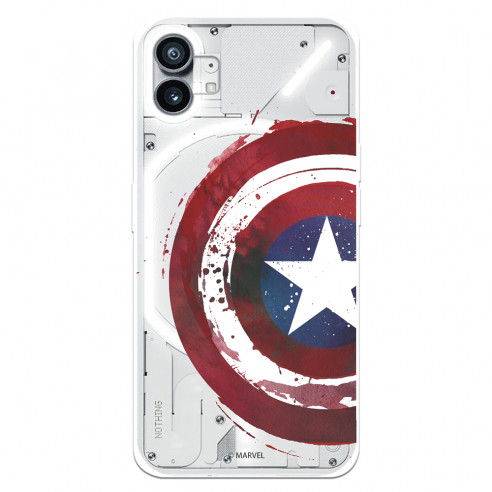 Official Marvel Captain America Crest Clear Nothing Phone 1 Case - Marvel