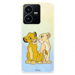 Funda para Vivo Y22S Oficial de Disney Simba y Nala Silueta - El Rey León