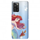 Funda para ZTE Blade A72 Oficial de Disney Ariel y Sebastián Burbujas - La Sirenita