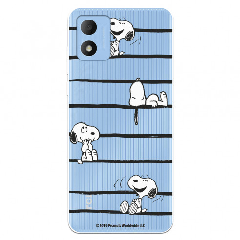 Funda para TCL 305i Oficial de Peanuts Snoopy rayas - Snoopy