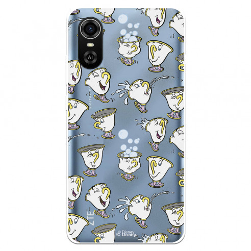 Funda para ZTE Blade A31 Plus Oficial de Disney Chip Potts Siluetas - La Bella y la Bestia