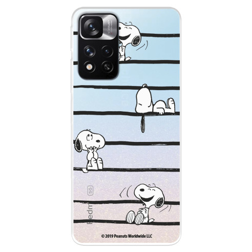 Official Peanuts Snoopy Striped Case for Xiaomi Redmi Note 11S 5G - Snoopy