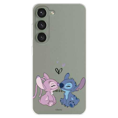 Funda para Samsung Galaxy S23+ Oficial de Disney Angel & Stitch Beso - Lilo & Stitch