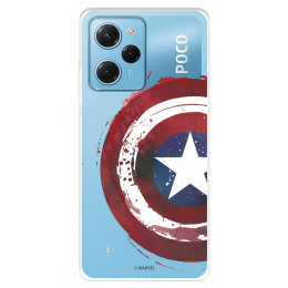 Funda para Xiaomi Poco X5 Pro 5G Oficial de Marvel Capitán América Escudo Transparente - Marvel