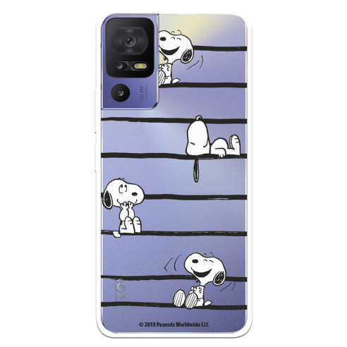 Funda para TCL 40 SE Oficial de Peanuts Snoopy rayas - Snoopy