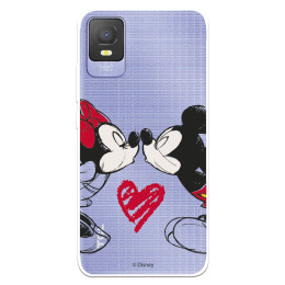 Funda para TCL 403 Oficial de Disney Mickey y Minnie Beso - Clásicos Disney