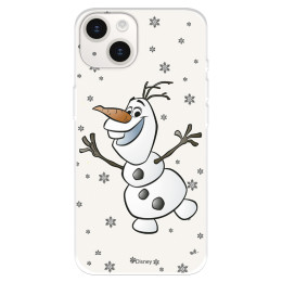 Funda para iPhone 15 Plus Oficial de Disney Olaf Transparente - Frozen