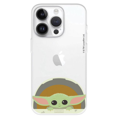 Funda para iPhone 15 Pro Oficial de Star Wars Baby Yoda Sonrisas - The Mandalorian