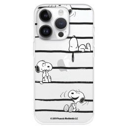 Funda para iPhone 15 Pro Oficial de Peanuts Snoopy rayas - Snoopy