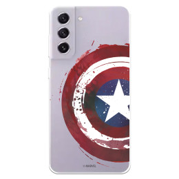 Funda para Samsung Galaxy S23 FE Oficial de Marvel Capitán América Escudo Transparente - Marvel