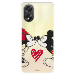 Funda para Oppo A18 Oficial de Disney Mickey y Minnie Beso - Clásicos Disney