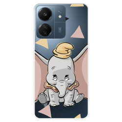 Funda para Xiaomi Redmi 13C Oficial de Disney Dumbo Silueta Transparente - Dumbo