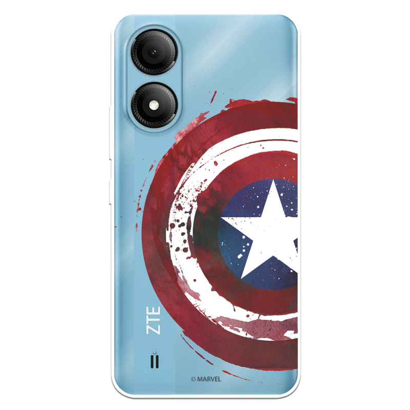 Funda para ZTE Blade A33s Oficial de Marvel Capitán América Escudo Transparente - Marvel