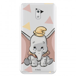 Carcasa Oficial Disney Dumbo silueta transparente para Nokia 3 - Dumbo- La Casa de las Carcasas