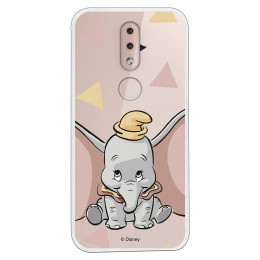 Carcasa Oficial Disney Dumbo silueta transparente para Nokia 4.2 - Dumbo- La Casa de las Carcasas