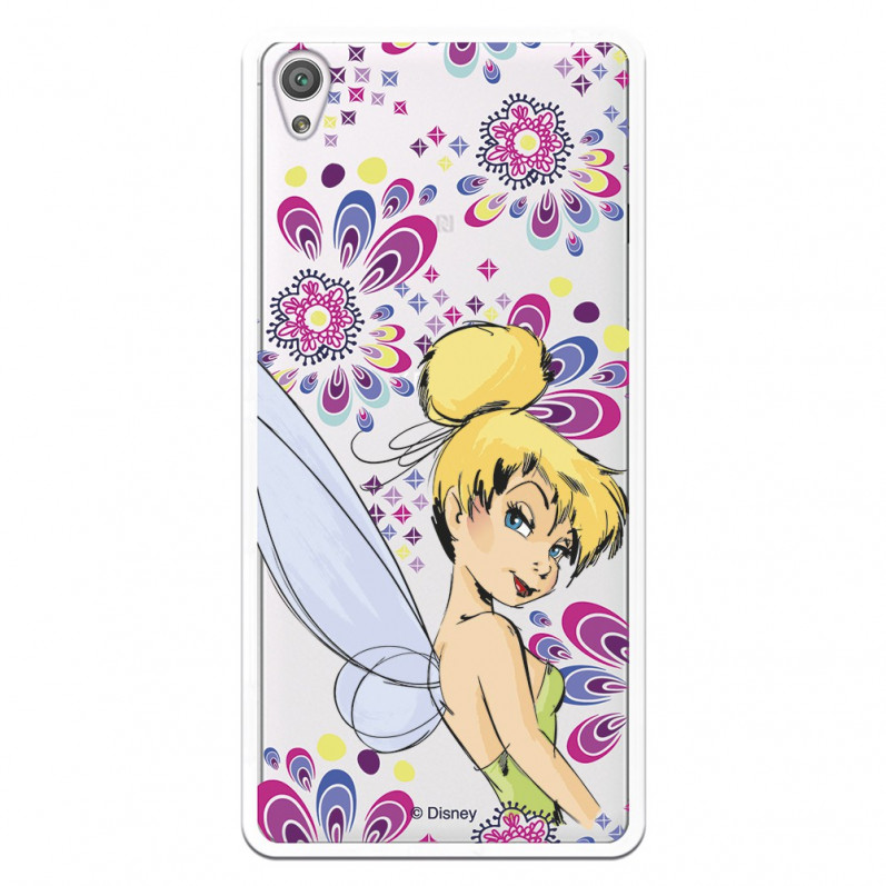 Carcasa Oficial Disney Campanilla Flores Transparente para Sony Xperia XA - Peter Pan- La Casa de las Carcasas