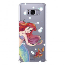 Carcasa Oficial Disney Sirenita y Sebastián Transparente para Samsung Galaxy S8 - La Sirenita- La Casa de las Carcasas