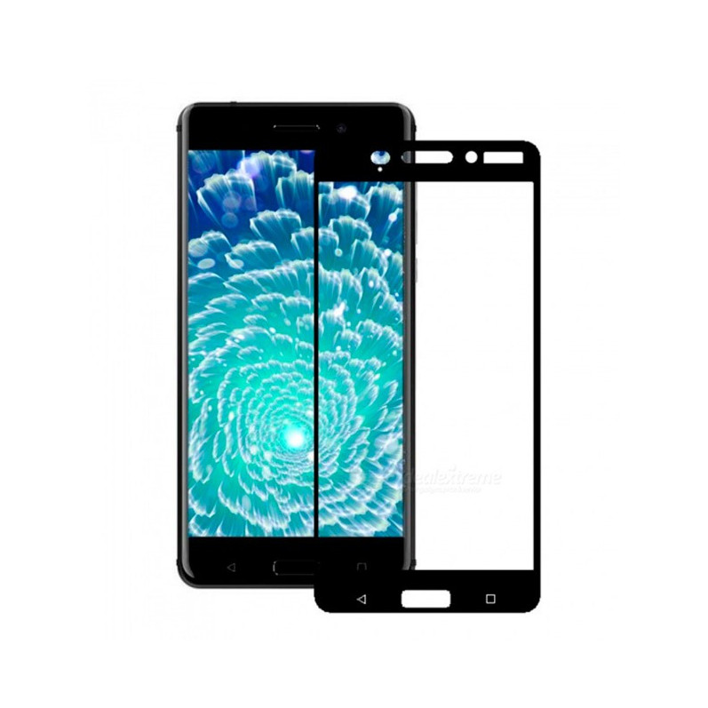 Complete Black Tempered Glass for Nokia 7