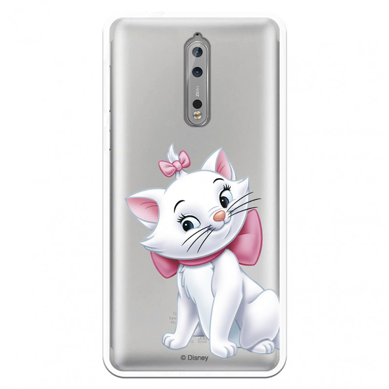 Official Disney Marie Silhouette Transparent Case for Nokia 8 - The Aristocats