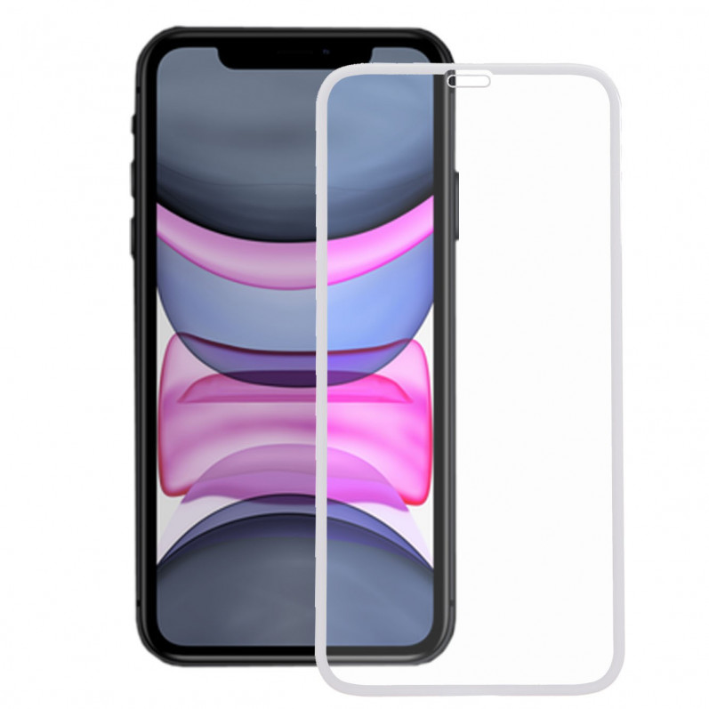 Complete White Tempered Glass for iPhone 11