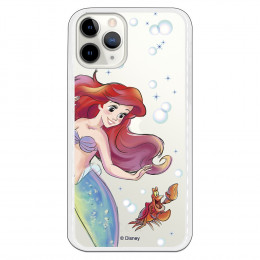 Funda para iPhone 11 Pro Oficial de Disney Ariel y Sebastián Burbujas - La Sirenita