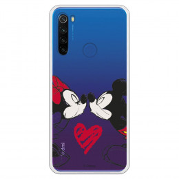 Funda para Xiaomi Redmi Note 8T Oficial de Disney Mickey y Minnie Beso - Clásicos Disney