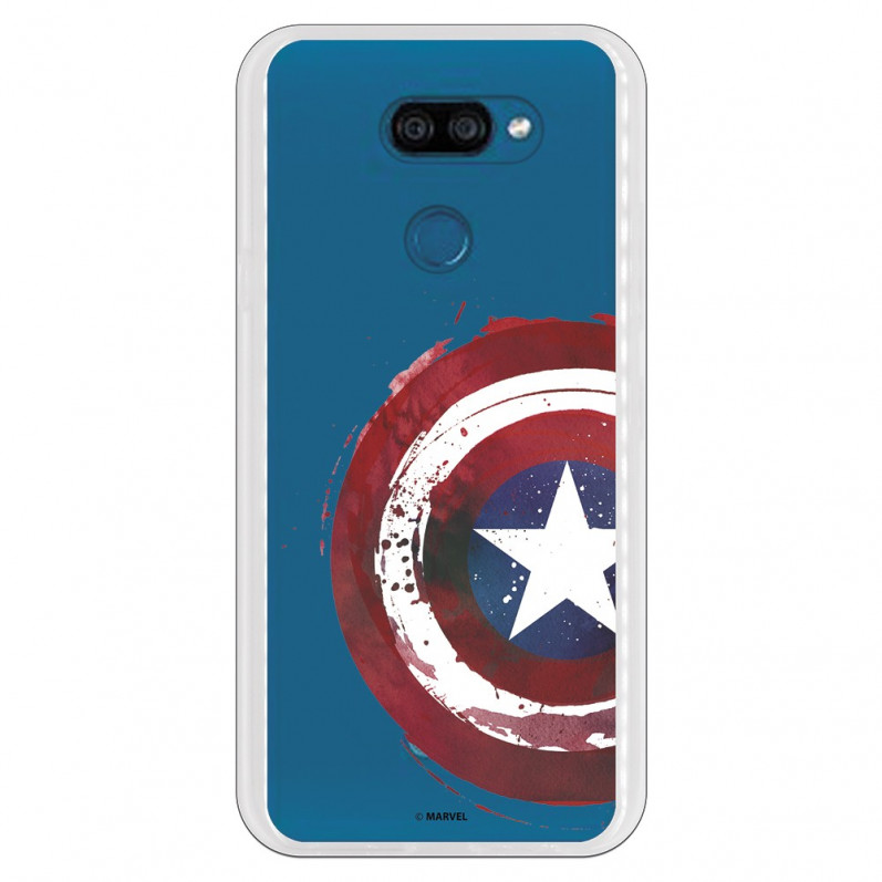 Funda para LG K40S Oficial de Marvel Capitán América Escudo Transparente - Marvel