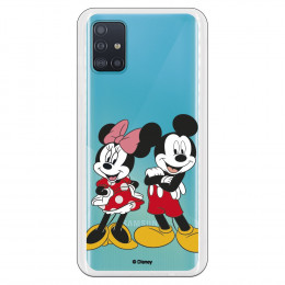 Funda para Samsung Galaxy A51 Oficial de Disney Mickey y Minnie Posando - Clásicos Disney