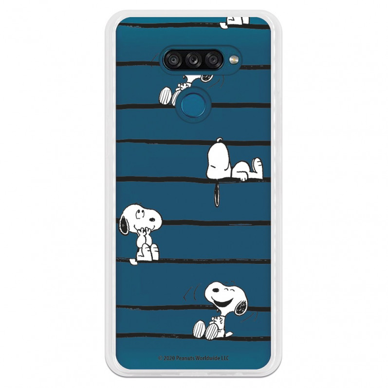 Funda para LG K50S Oficial de Peanuts Snoopy rayas - Snoopy