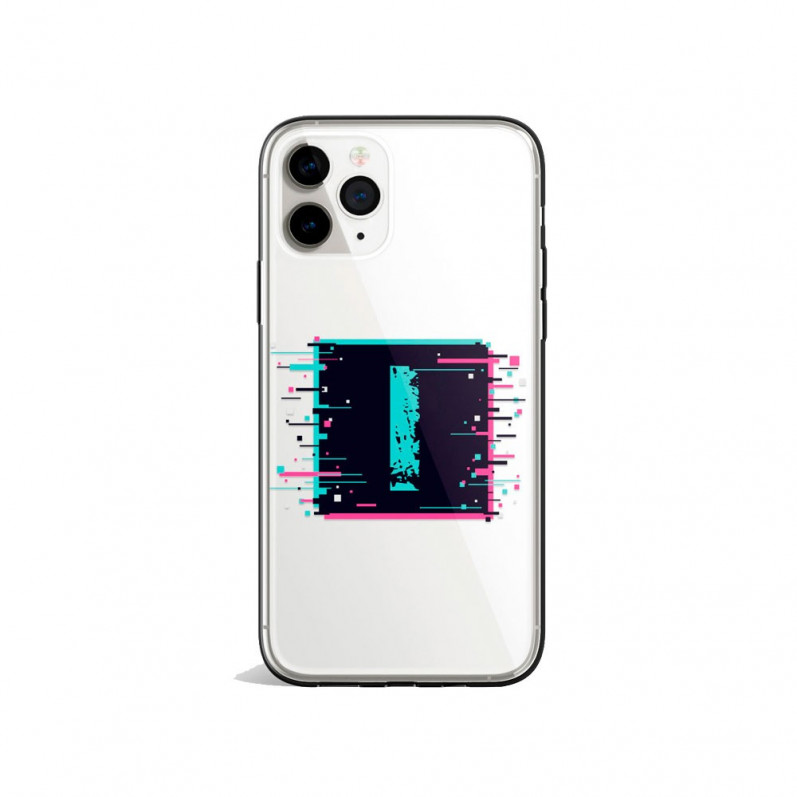 Personalized Initials Cell Phone Case - Neon Cube