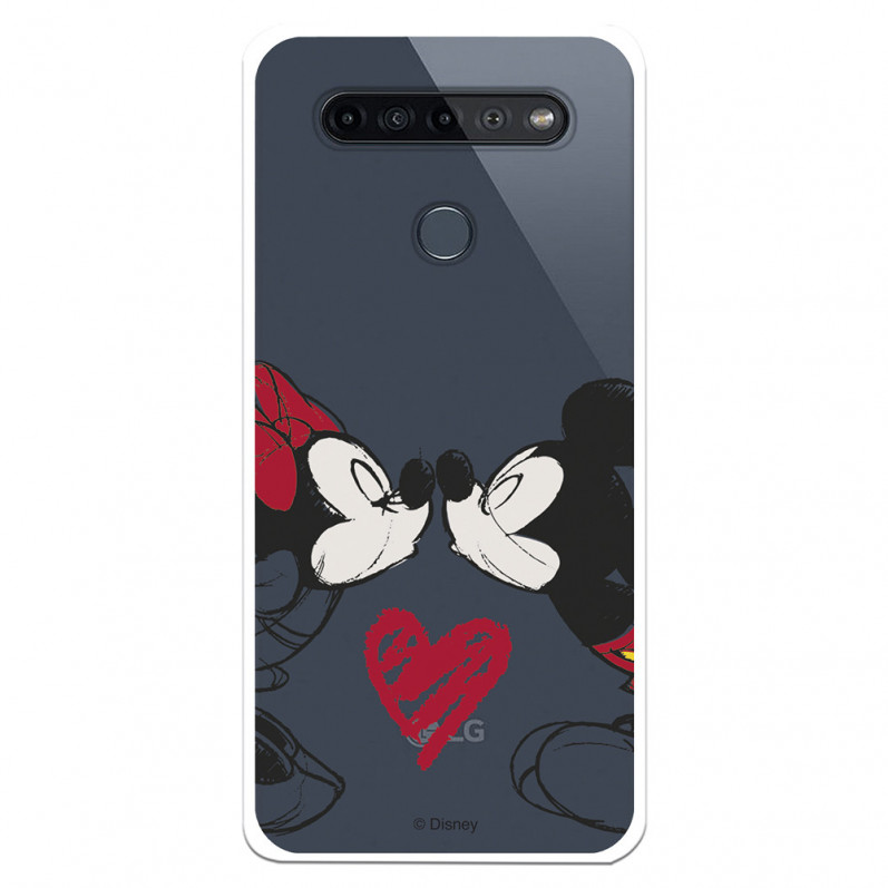 Funda para LG K51S Oficial de Disney Mickey y Minnie Beso - Clásicos Disney