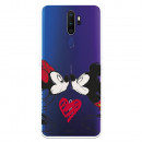 Funda para Oppo A5 2020 Oficial de Disney Mickey y Minnie Beso - Clásicos Disney