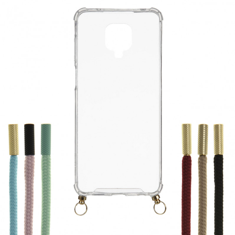 Funda con correa para Xiaomi Redmi Note 9 Pro Max 9s, collar, cordón,  cubierta trasera