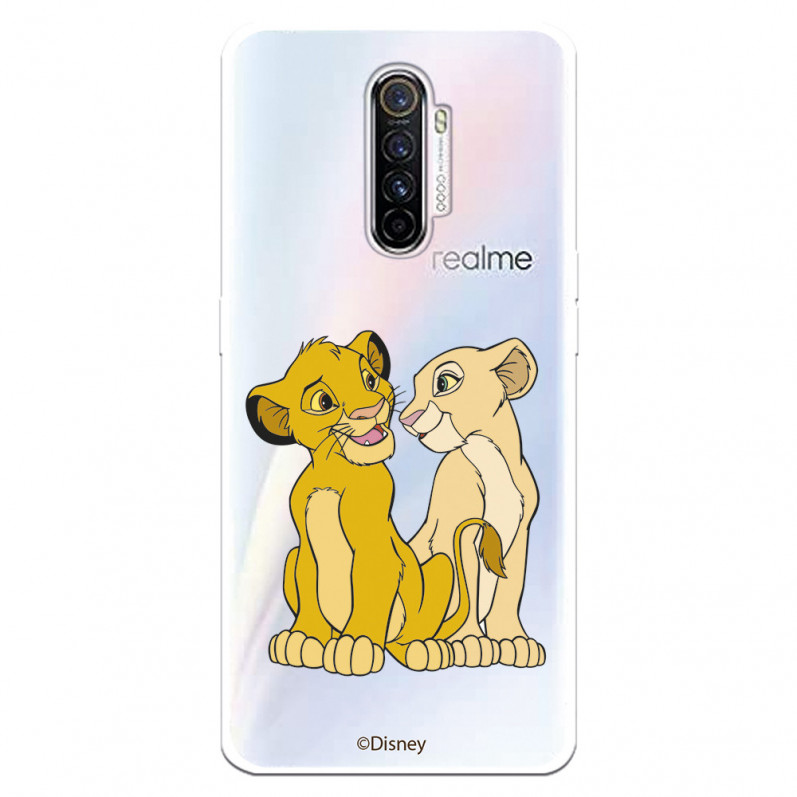 Funda para Realme X2 Pro Oficial de Disney Simba y Nala Silueta - El Rey León