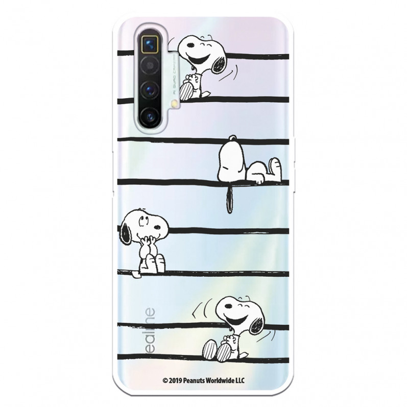 Funda para Realme X2 Oficial de Peanuts Snoopy rayas - Snoopy