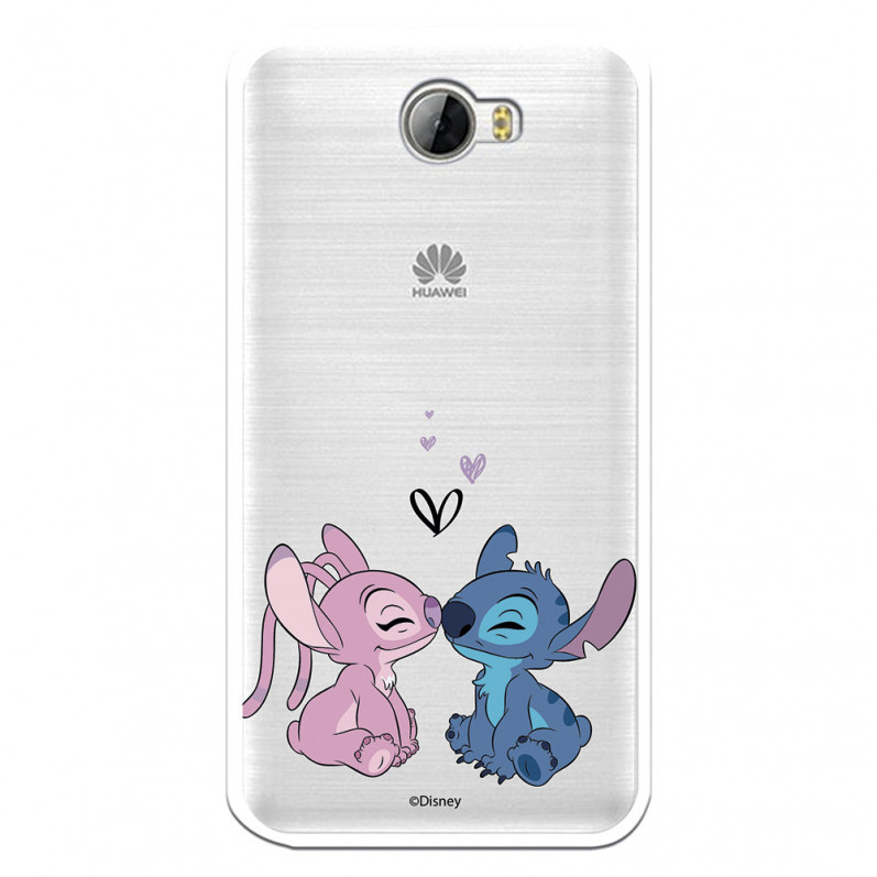 Funda para Huawei Y6 II Compact Oficial de Disney Angel & Stitch Beso - Lilo & Stitch