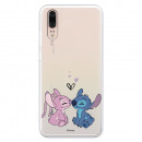 Funda para Huawei P20 Oficial de Disney Angel & Stitch Beso - Lilo & Stitch