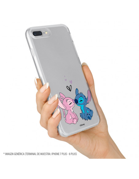 Funda para Samsung Galaxy A22 5G Oficial de Disney Angel & Stitch